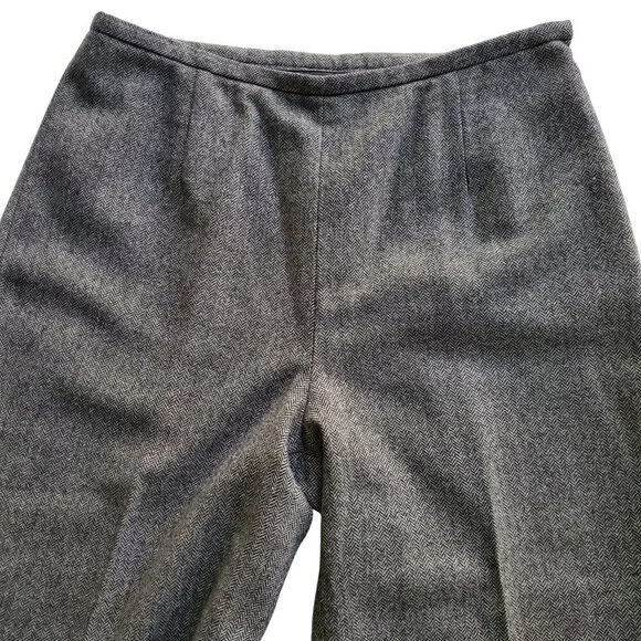 Eddie Bauer Harris Tweed Wool Blend Trousers Side Zipper Wide Leg Size 12 - Picture 3 of 15